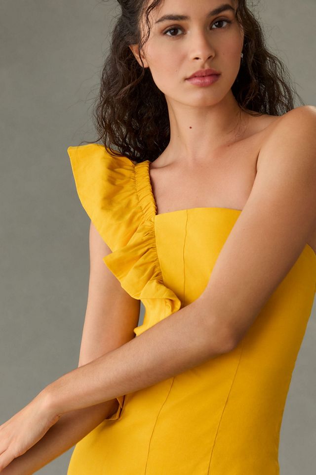 Ruffle One-Shoulder Slim Dress #2