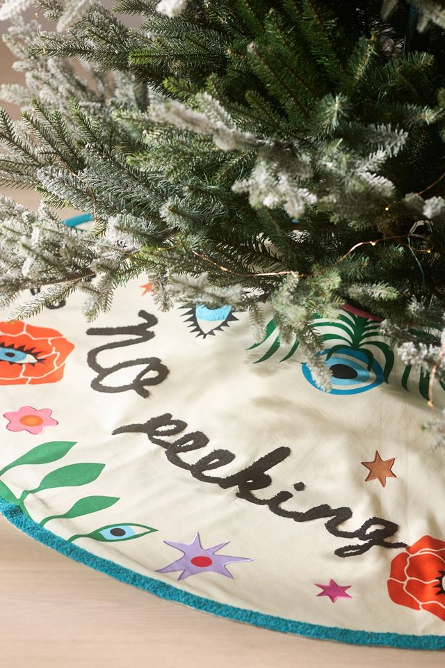 Furbish Studio No Peeking Embroidered Tree Skirt #1