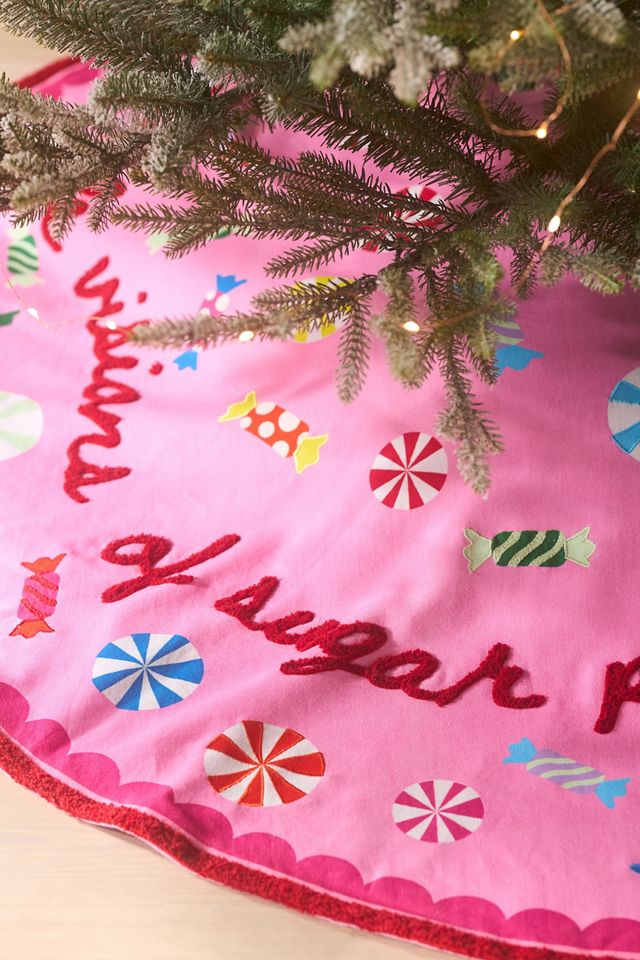 Furbish Studio Embroidered Sugar Plums Tree Skirt #1