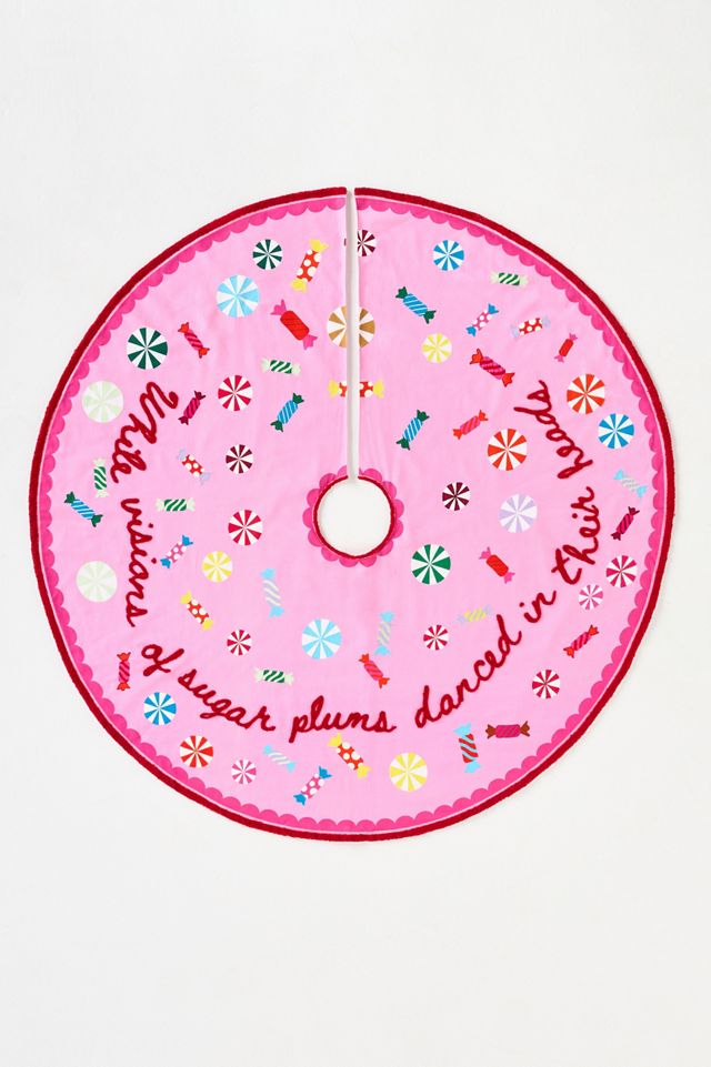 Furbish Studio Embroidered Sugar Plums Tree Skirt #2