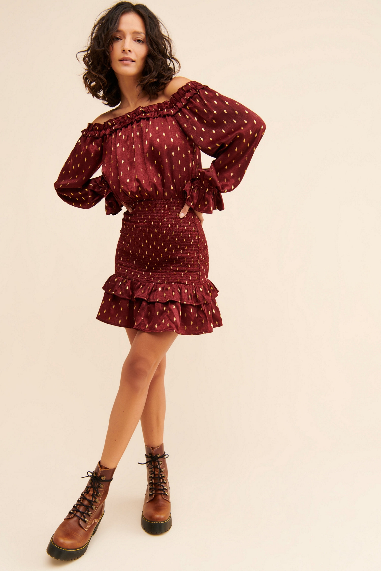 g.p.d. Off The Shoulder Ruched Dress