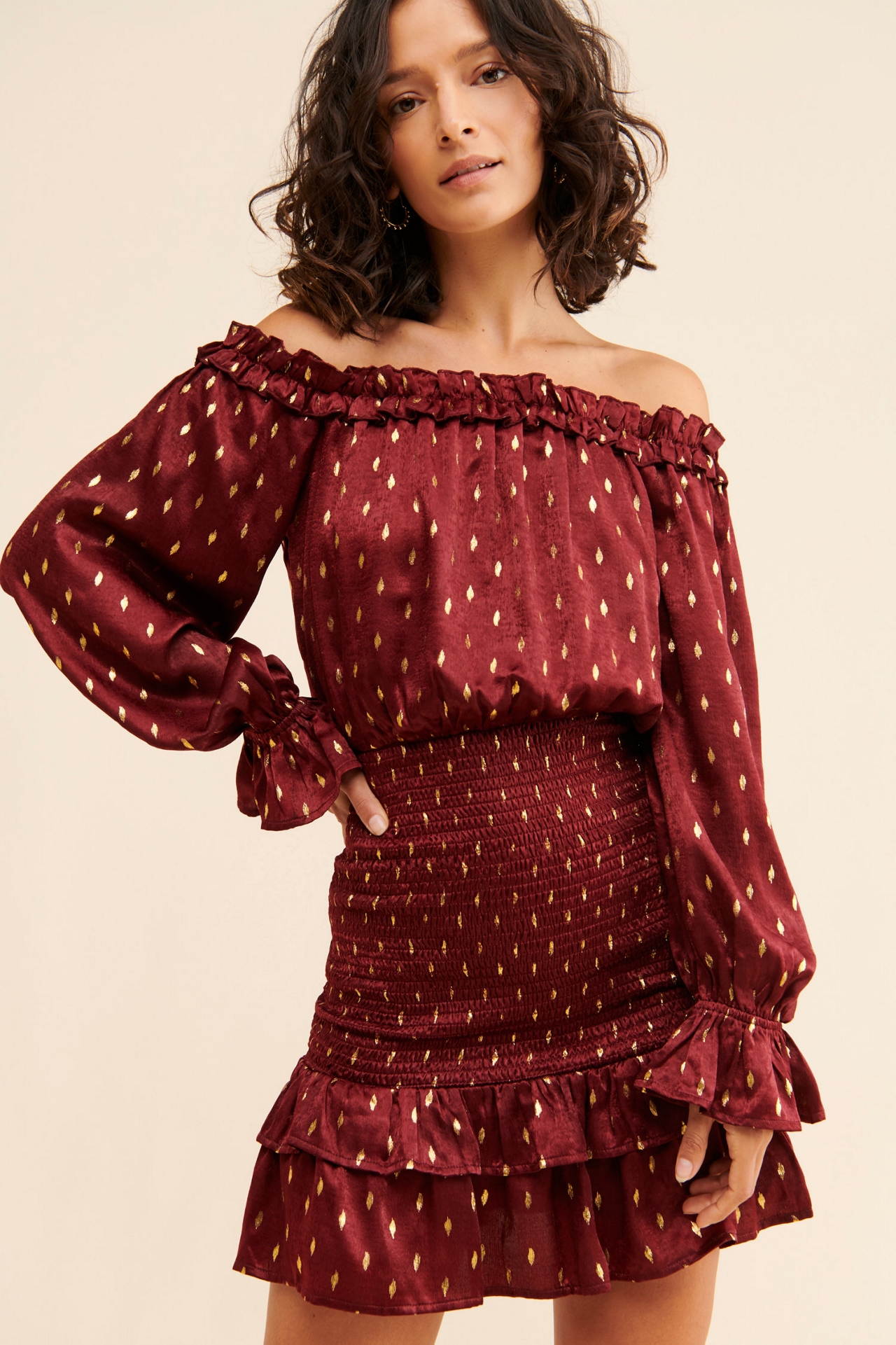 g.p.d. Off The Shoulder Ruched Dress