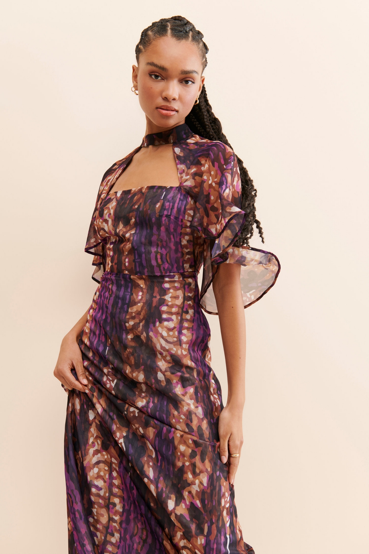 Laagam Renata Cape Maxi Dress
