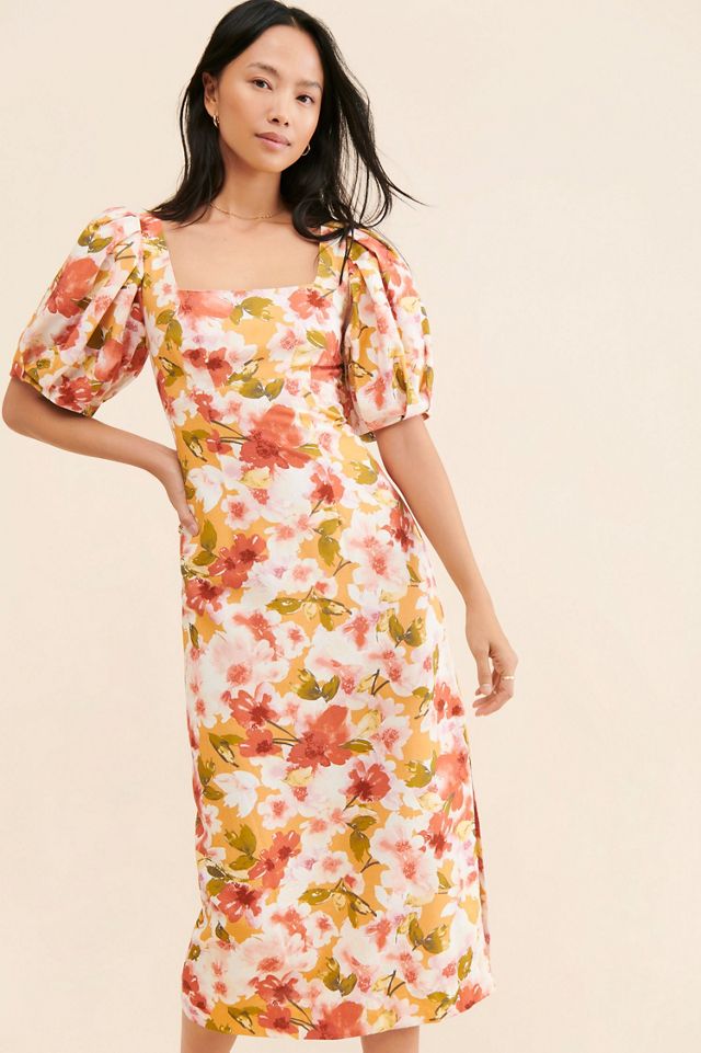 Moon River Square Neck Puff-Sleeve Dress #2