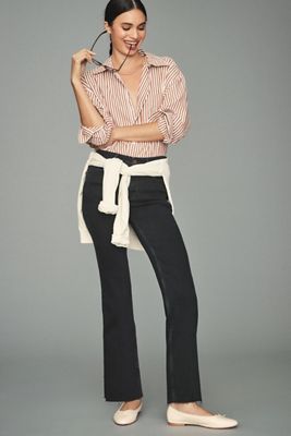 Pilcro The Yaya Mid-Rise Crop Flare Jeans - Black