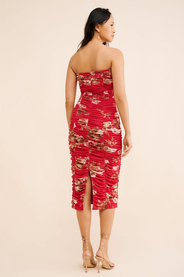 Let Me Be Ruched Mesh Midi Dress #1