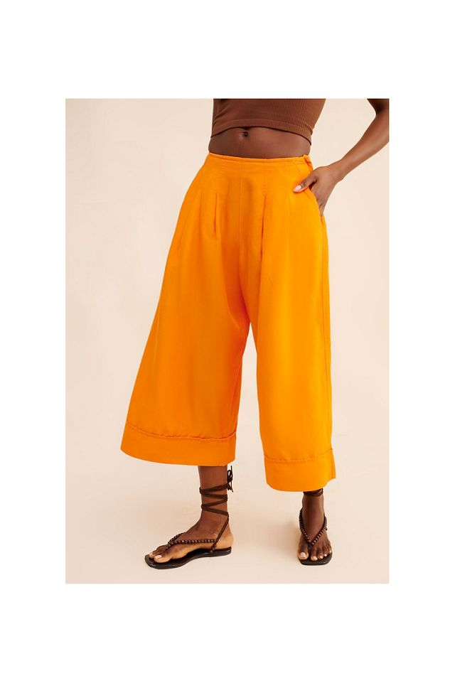 Maeve Linen Pleat-Front Wide-Leg Culottes #2