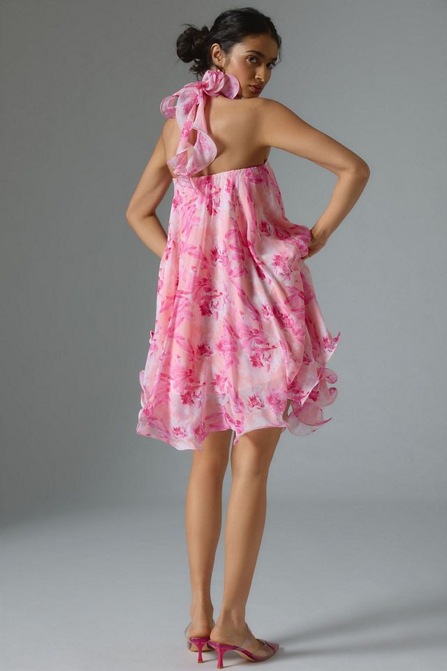 Mandira Wirk Floral Halter Swing Dress #1