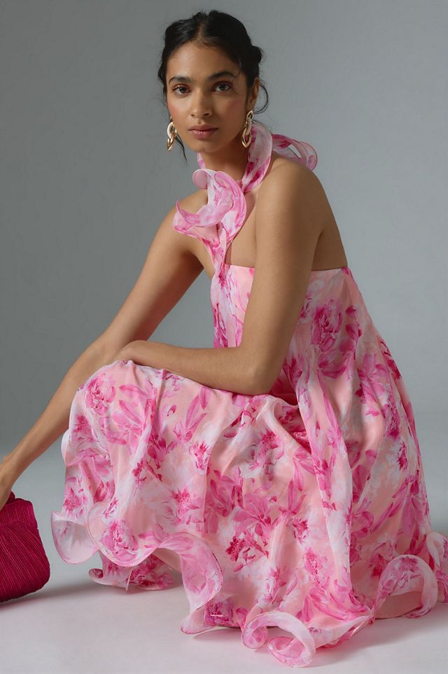 Mandira Wirk Floral Halter Swing Dress #2