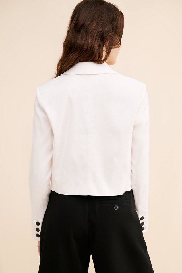 Maeve Linen Cropped Blazer #1