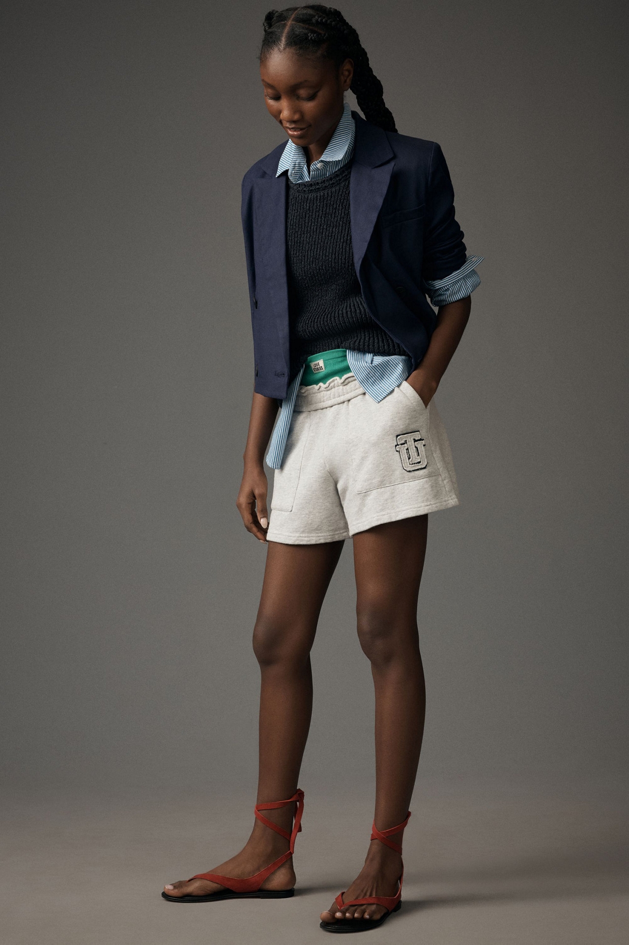 Maeve Linen Cropped Blazer