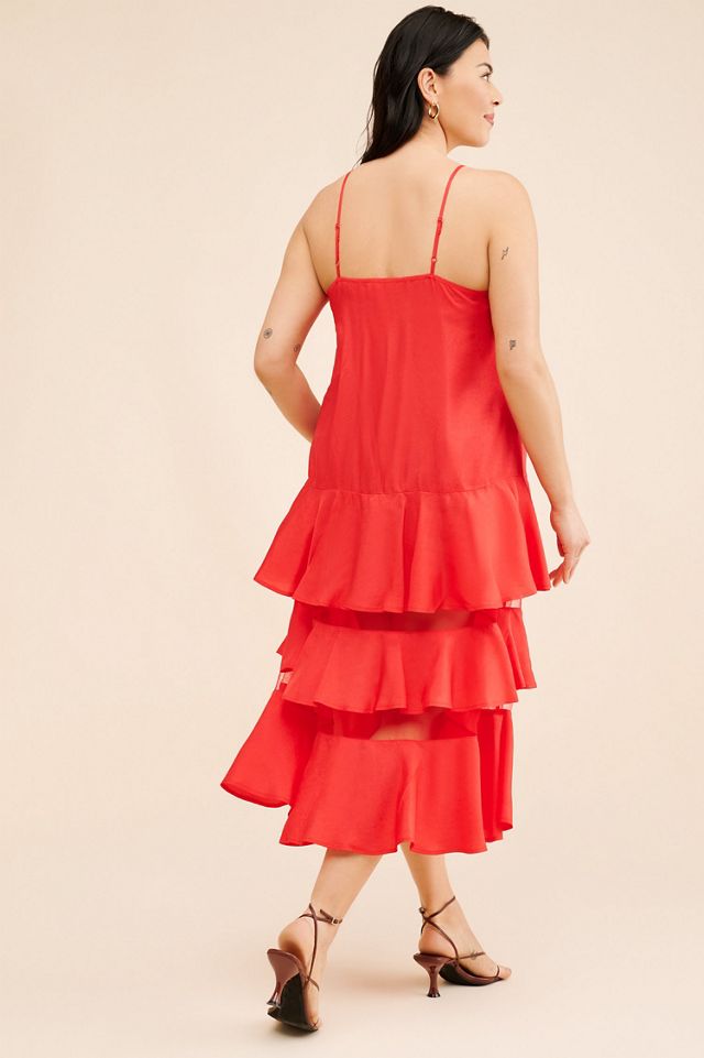 Blue Tassel Sleeveless Sheer Tiered Dress #1