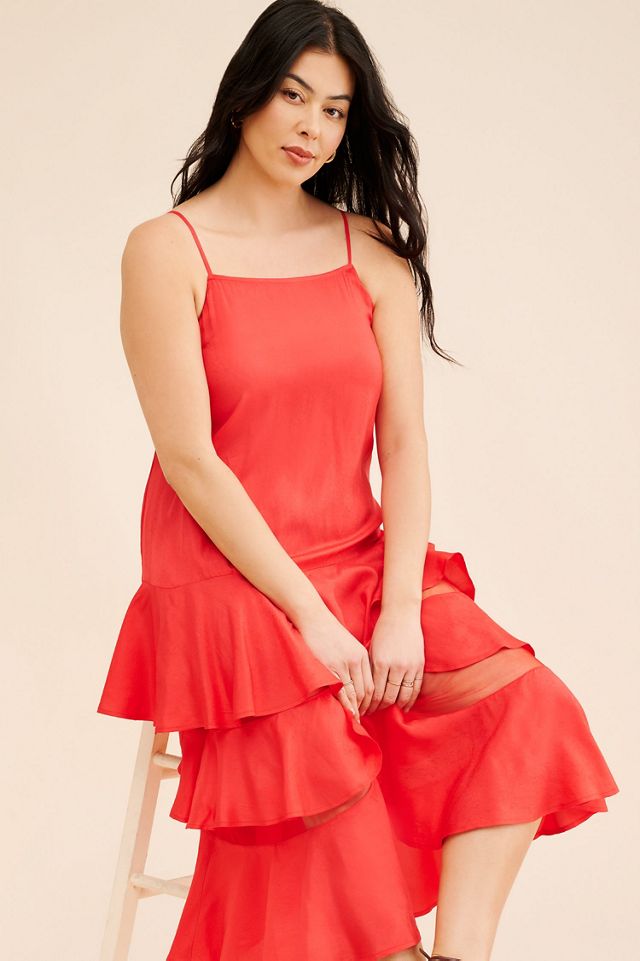 Blue Tassel Sleeveless Sheer Tiered Dress #2