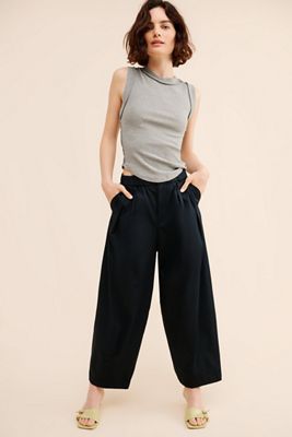 Maeve Curve Poplin Barrel Pants