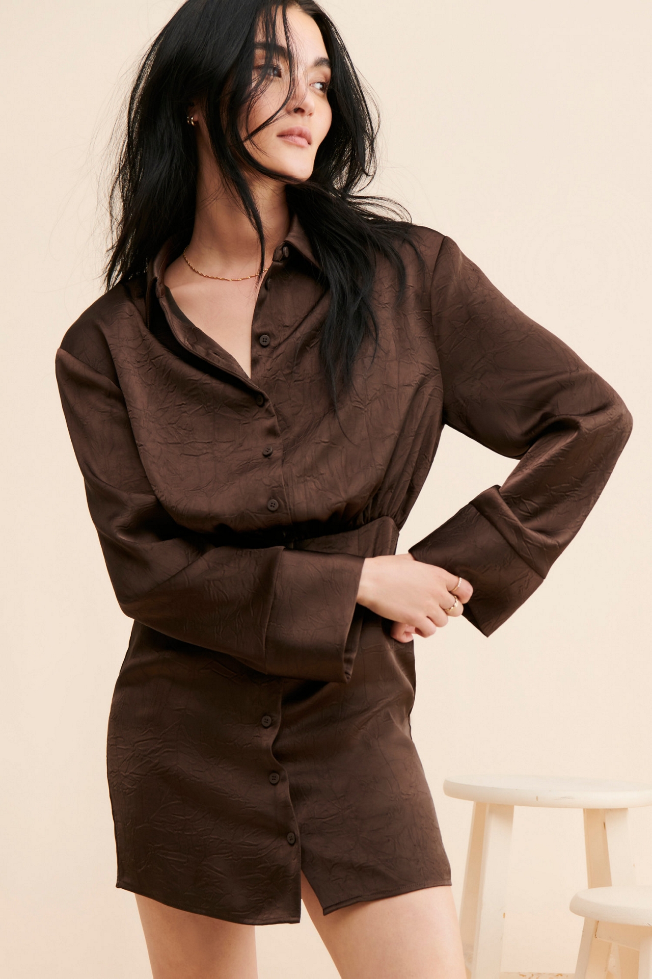 Oval Square Polish Shirt Dress
