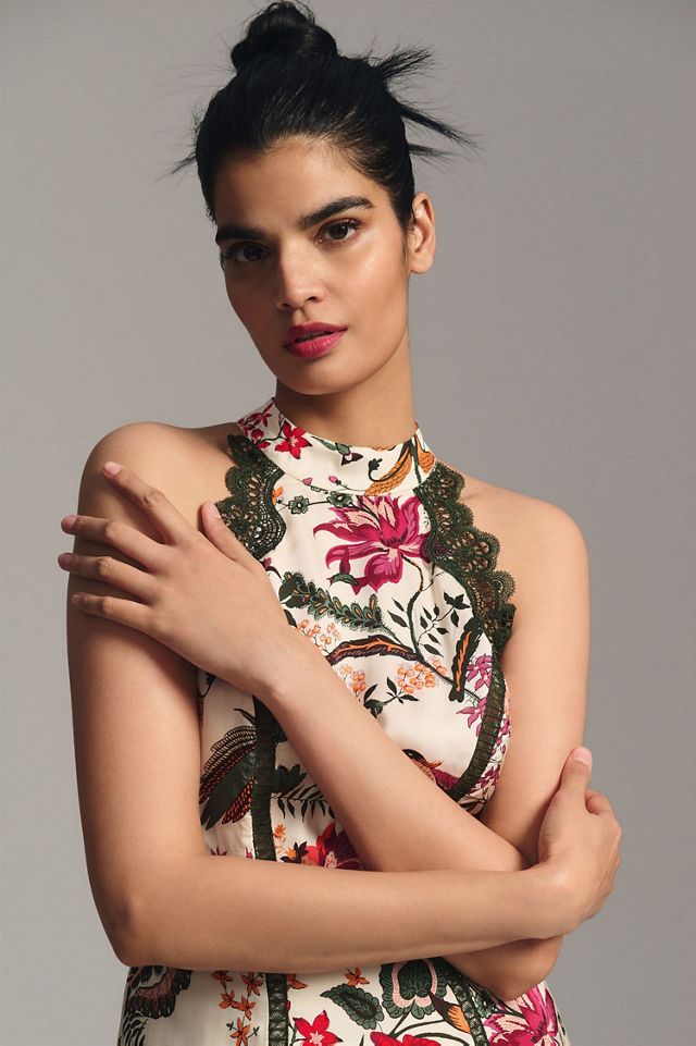 Lace-Trim A-Line Dress #1