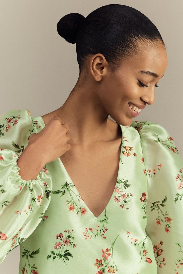 BHLDN Samantha Long-Sleeve Organza Mini Dress #3