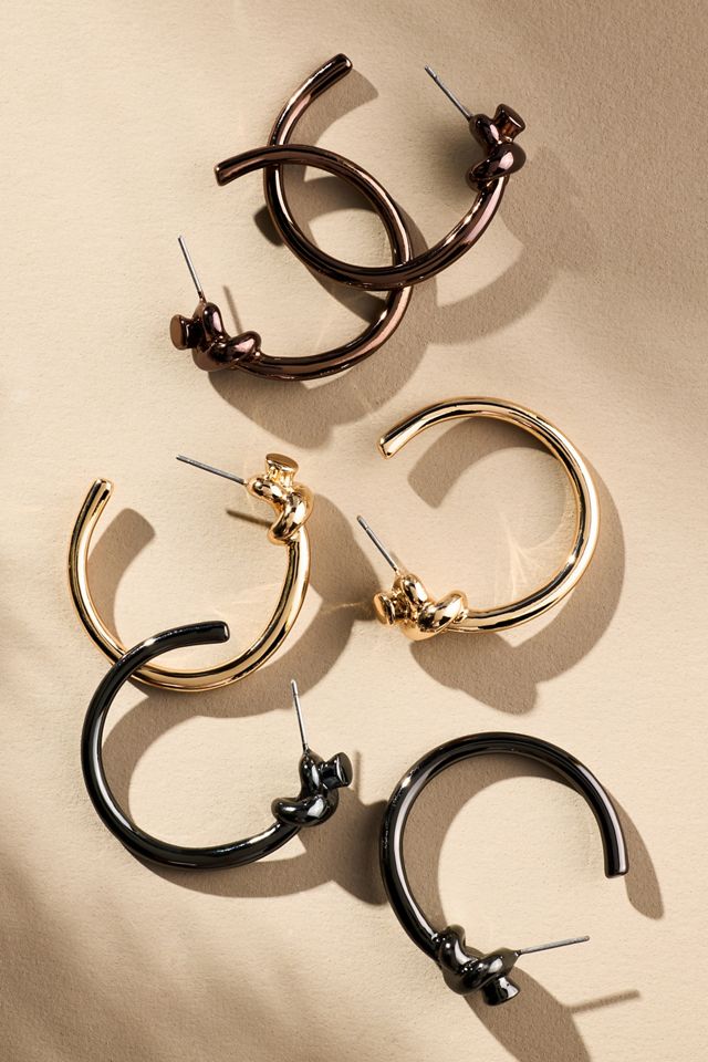 Large Knot Hoop Earrings #1