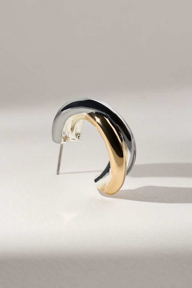 Tricolor Metal Hoop Earrings #1