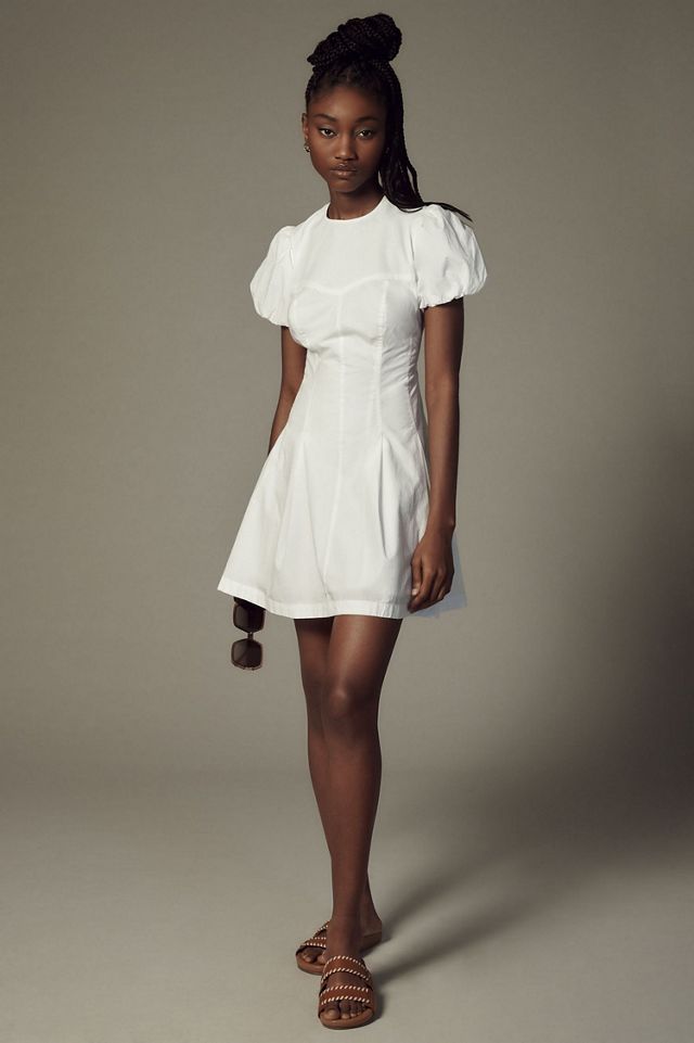 Maeve Puff-Sleeve Pleated Dress #2