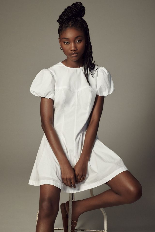 Maeve Puff-Sleeve Pleated Dress #3