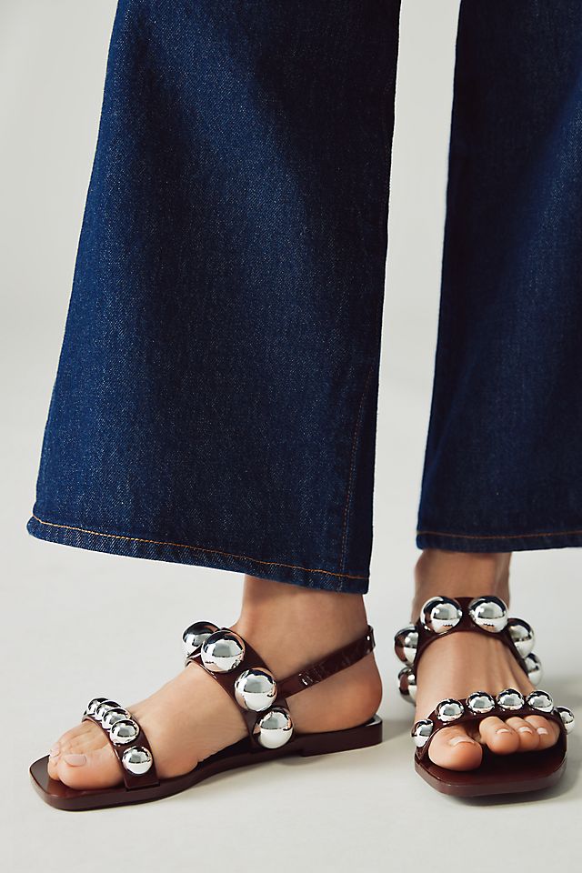 Jonie Toe Ring Studded Slides Jonie Toe Ring Studded Slides