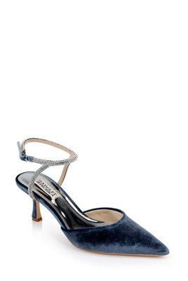 Badgley Mischka Collection Autumn Pointed Toe Ankle Strap Pump In Blue