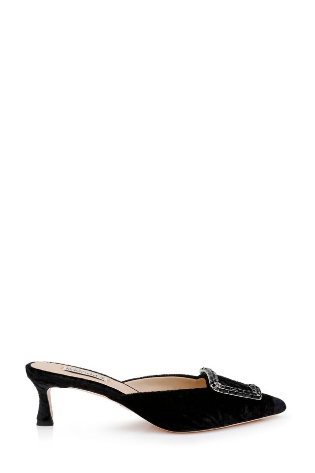 Badgley Mischka Abigayl Rhinestone Kitten-Heel Mules #2