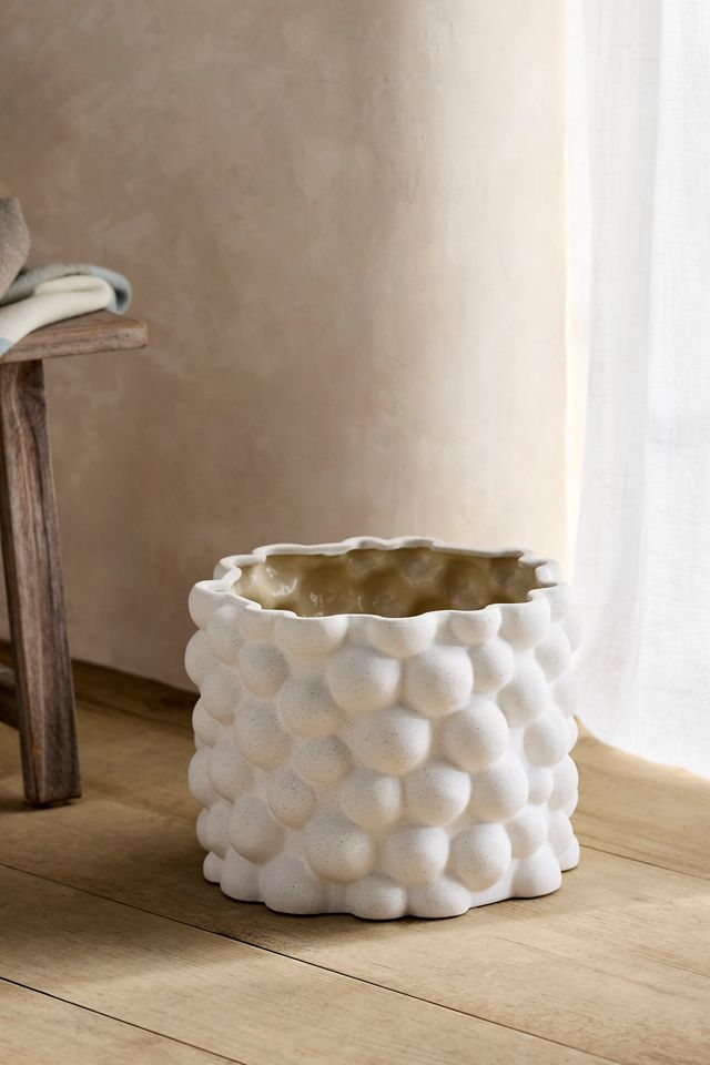 Bubbles Ceramic Cylinder Planter #3