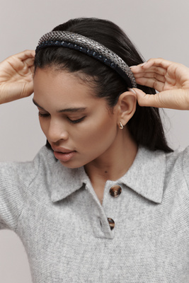 NWT, Anthropologie Shibori Rosette Embellished Headband Metallic Rosette Knotted Headband | Anthropologie main image 4