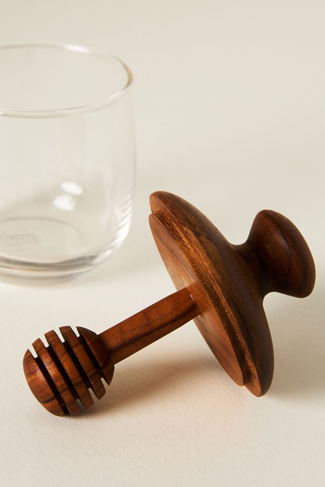 Teak Wood Honey Pot #2