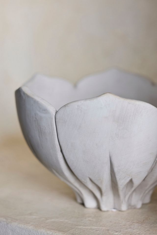 Floral Bowl Cement Planter #1