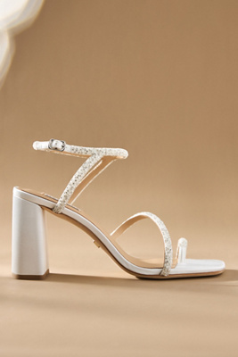 Badgley Mischka Dalilah Strappy Block Heels In White