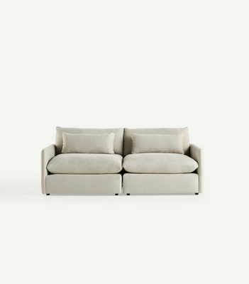 James Leather Two-Cushion Sofa