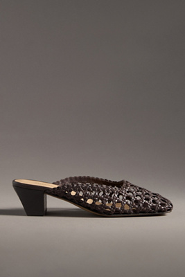By Anthropologie Woven Mule Heels
