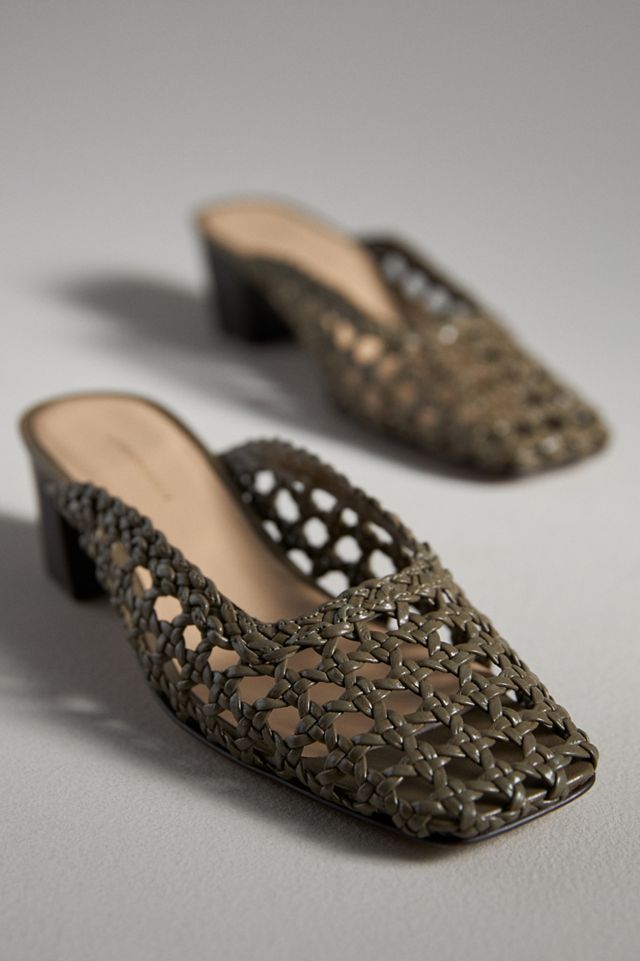 By Anthropologie Woven Mule Heels #1