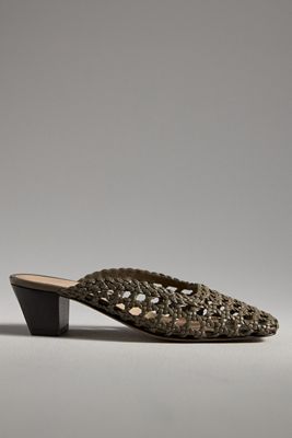 By Anthropologie Woven Mule Heels