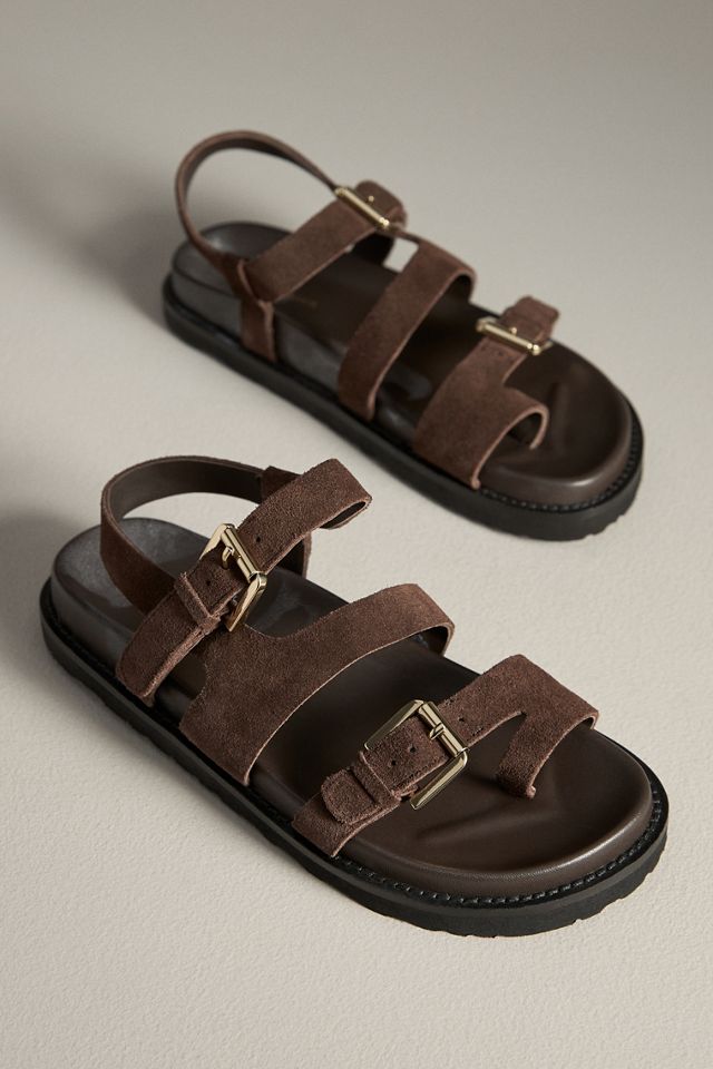 By Anthropologie Suede Buckle Sandals