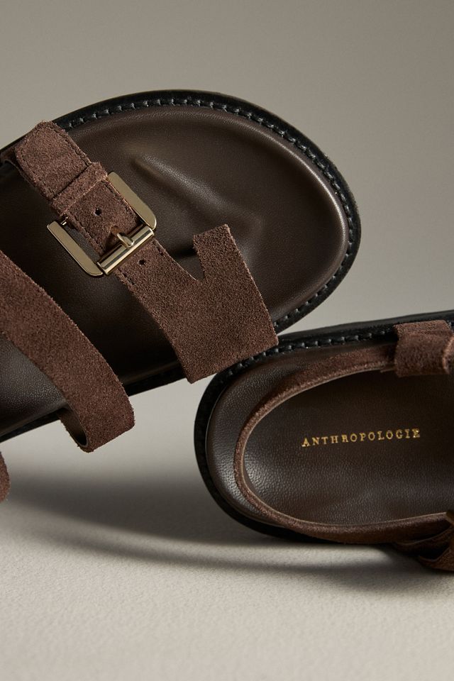 By Anthropologie Suede Buckle Sandals