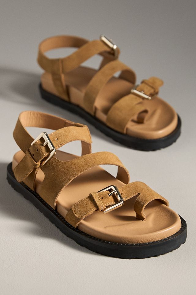 By Anthropologie Suede Buckle Sandals #1