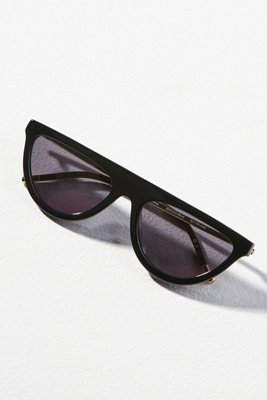 Jenny Bird Flat Top Aviator Sunglasses In Black