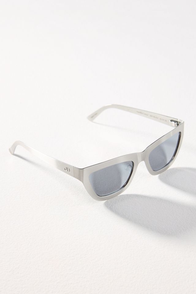 Jenny Bird Matte Silver Cat-Eye Sunglasses with Silver Lenses PR26-18 Jenny Bird The Cateye Sunglasses - Crystal Smokey Quartz  main image 2