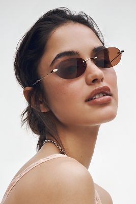Frameless Oval Sunglasses