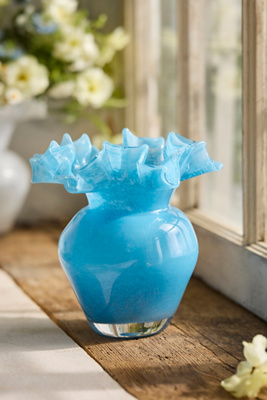 Terrain Ruffled Glass Bud Vase