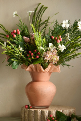 Ruffled Glass Bud Vase