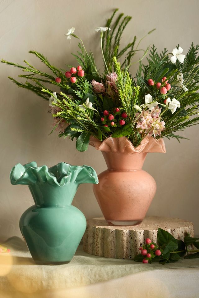 Ruffled Glass Bud Vase #2