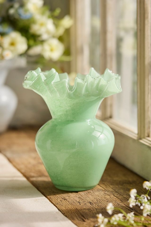 Ruffled Glass Bud Vase #2