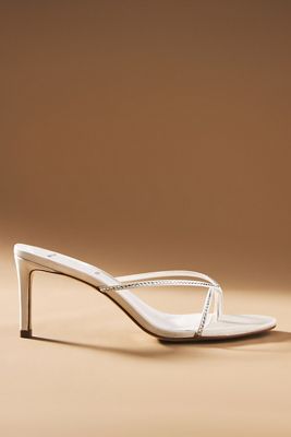 Black Suede Studio Jade Embellished Mule Heels