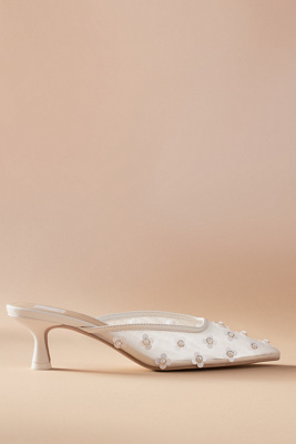 Dolce Vita Clara Pearl Kitten-heel Mules In White