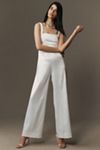 BHLDN Sleeveless Satin Flared Jumpsuit